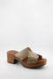 Oh My Sandals Textured Leather Block Heel Sandals